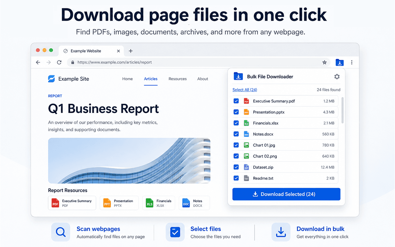 Download page files in one click